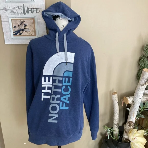 The North Face men’s hoodie size S blue gray white - Picture 3 of 10